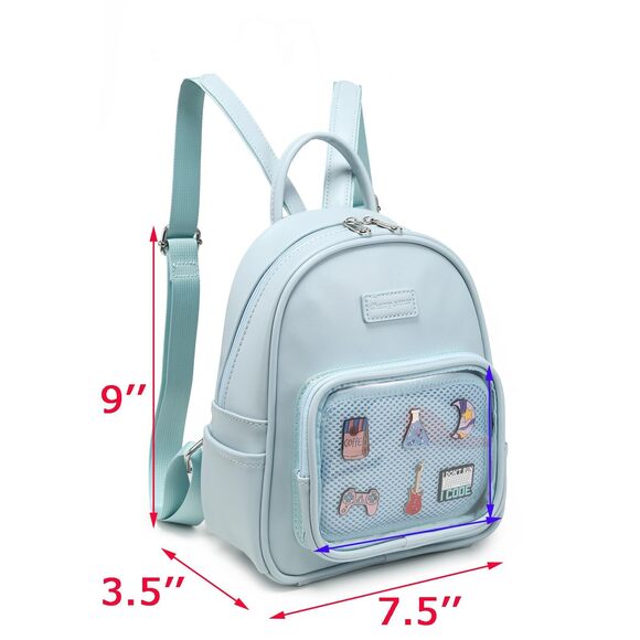 9514 Kawaii Ita Bag - Clear Window Pin Display Backpack Purse for Anime